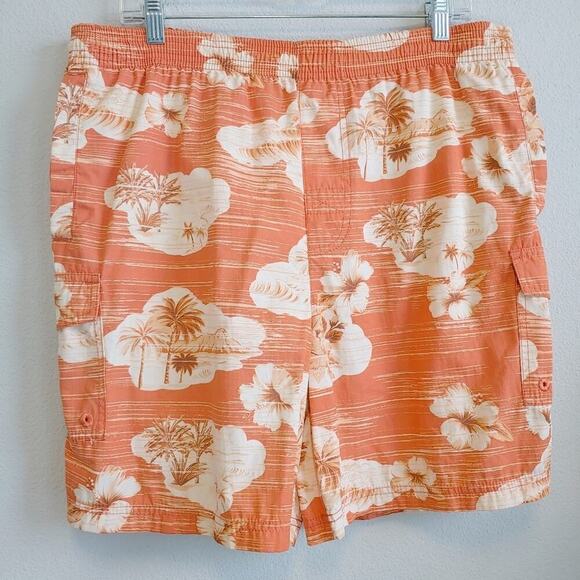 Tori Richard Men's Tropical Hawaiian Vacation Palm Trees Swim Trunks Sz L - Picture 1 of 8